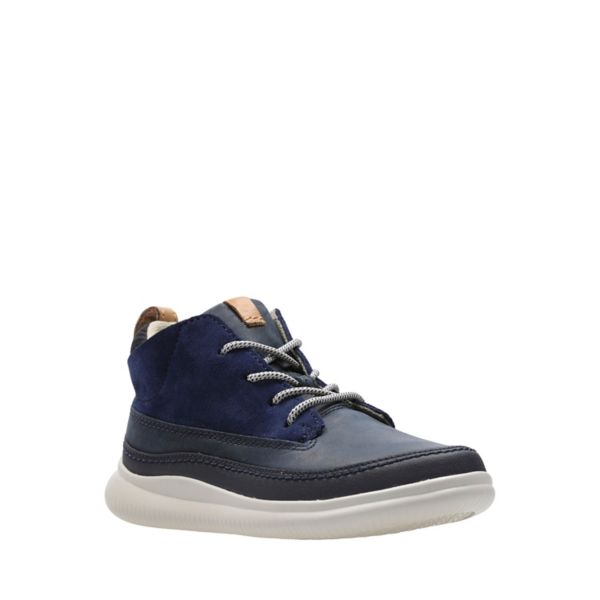 Clarks Boys Cloud Air Kid Casual Shoes Navy | CA-892437
